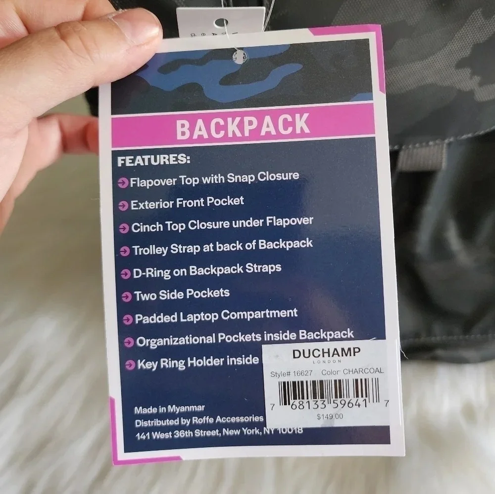 *NWT* Duchamp Camo Laptop Backpack